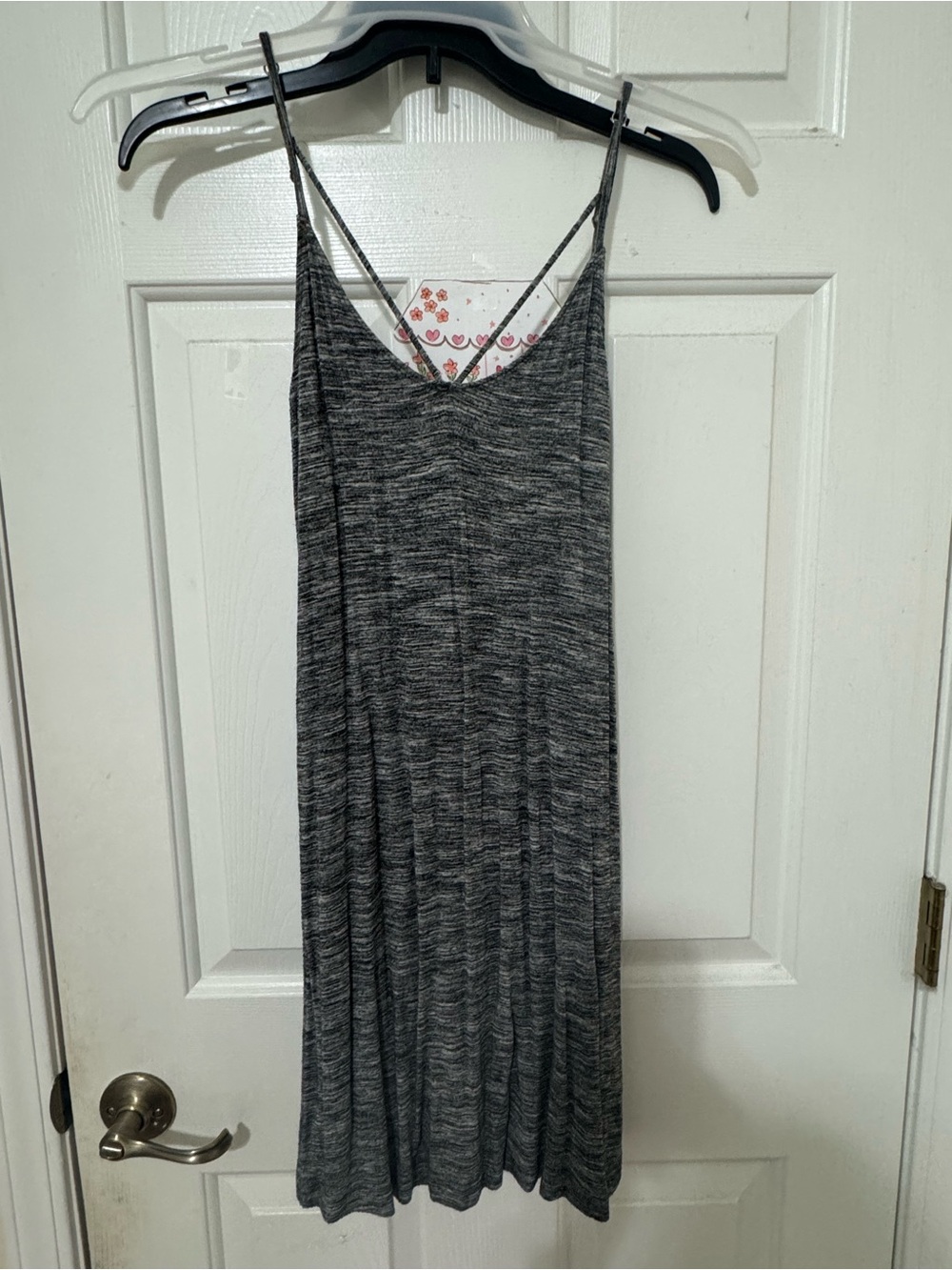 Hollister Heathered Gray Spaghetti-Strap Midi Slip Dress
